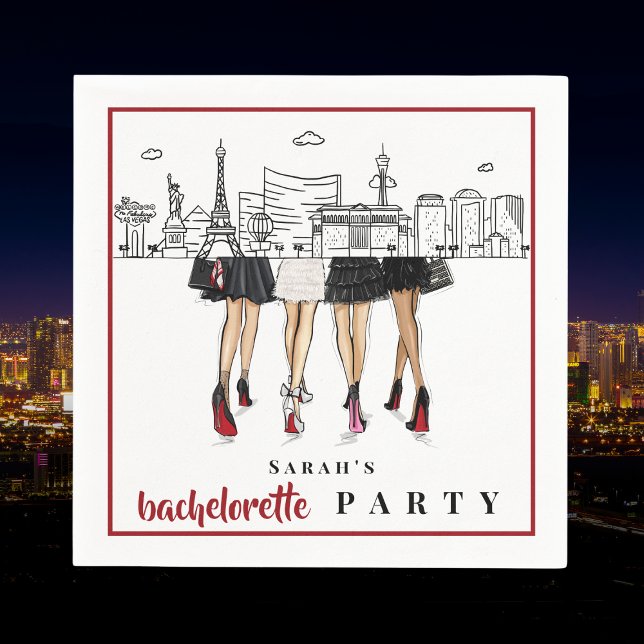 Las Vegas Bachelorette Party Fashion Skyline Pappersservett (Skapare uppladdad)