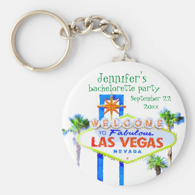 Las Vegas Bachelorette Party Favor Nyckelring (Framsidan)