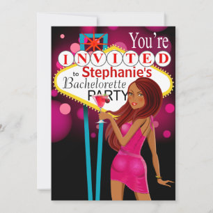 Las Vegas Bachelorette Party fuschia Inbjudningar