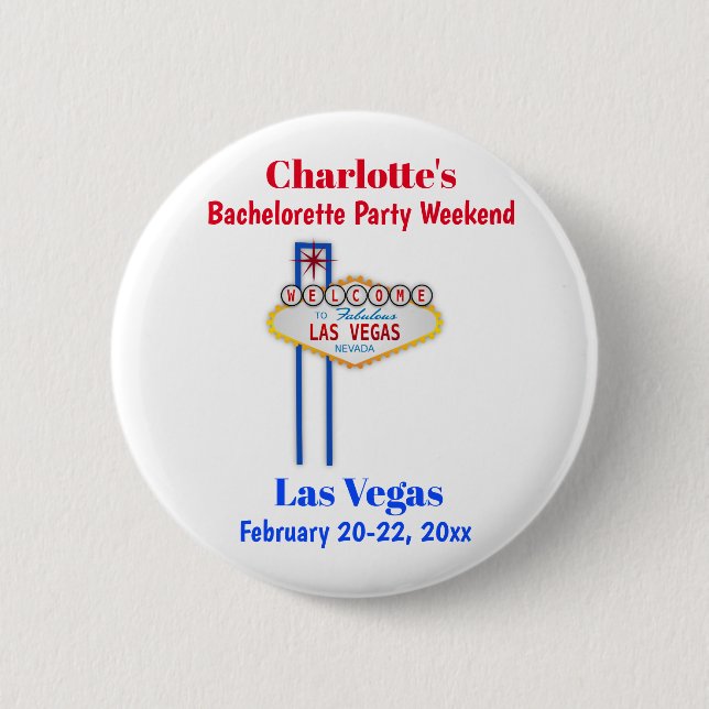 Las Vegas Bachelorette Party Girls Helg Resa Knapp (Framsida)