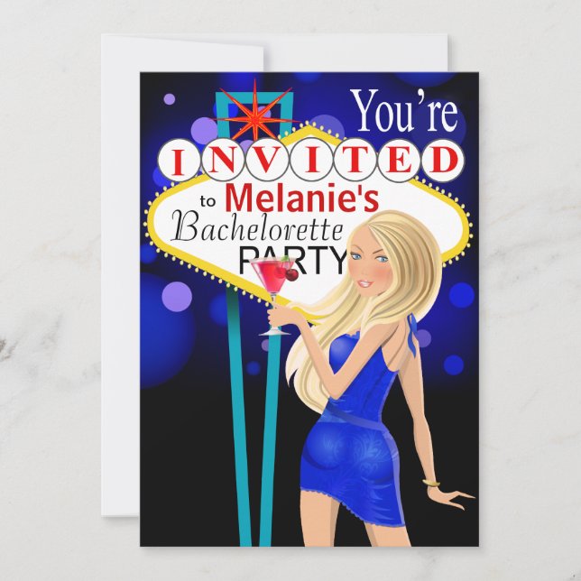 Las Vegas Bachelorette Party Inbjudningar (Framsida)
