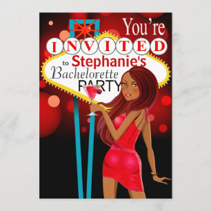 Las Vegas Bachelorette Party röd Inbjudningar