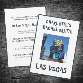 Las Vegas Bachelorette Party White Inbjudningar