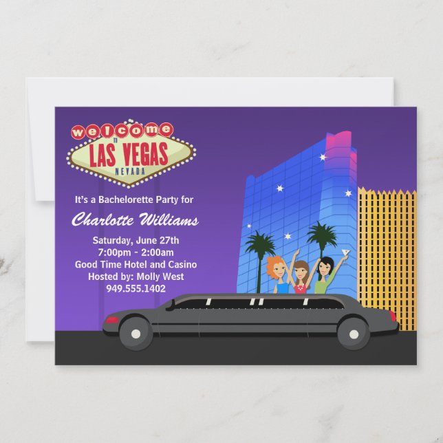 Las Vegas Bachelorette partyinbjudan Inbjudningar (Framsida)
