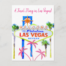 Las Vegas Bachelorette rosahandflatan Meddelande Vykort