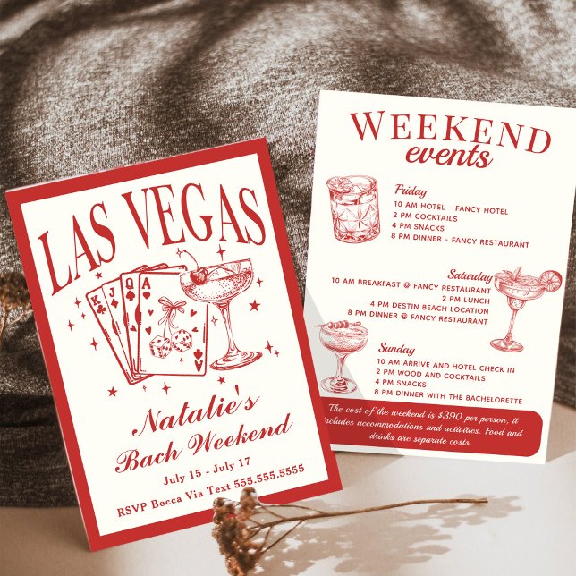 Las Vegas Bachelorette Social Cocktail Itinerary Inbjudningar (Skapare uppladdad)
