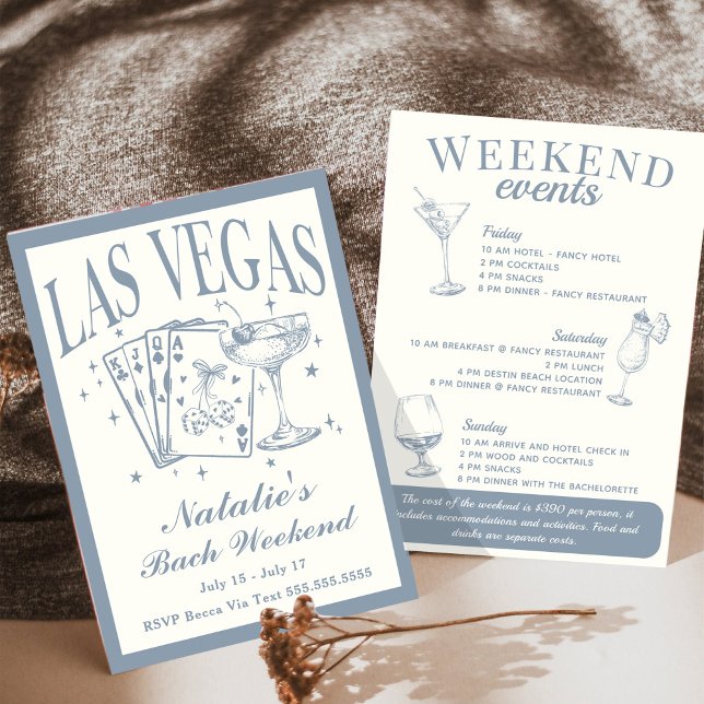 Las Vegas Bachelorette Social Cocktail Itinerary Inbjudningar (Skapare uppladdad)