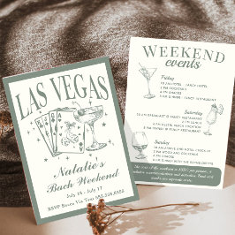 Las Vegas Bachelorette Social Cocktail Itinerary Inbjudningar