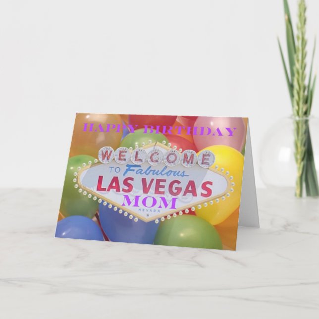 Las Vegas Balloons! Grattis på födelsedagen MAMMA- Kort (Framsida)