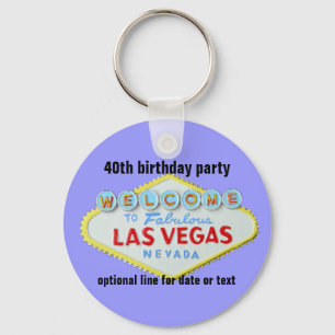 Las Vegas beställnings- födelsedagsfest 40th Nyckelring
