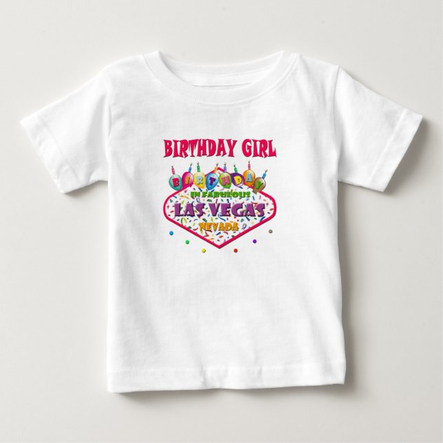 Las Vegas Birthday Girl T-Shirt (Framsida)
