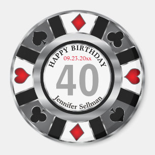 Las Vegas Birthday i Söt Silver Magnet