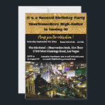 Las Vegas Birthday Party 40th  Inbjudningar<br><div class="desc">Las Vegas birthday party invitations with a view of famous Las Vegas Boulevard in a old black and glittering gold print design. This fun party invite makes it easy to create your own design and personalize for any event. NOTE: Be sure to edit both sides, as the back side currently...</div>