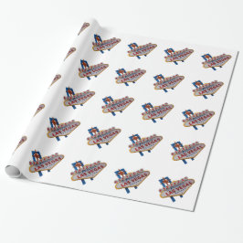 Las Vegas Birthday Wrapping Papper Presentpapper
