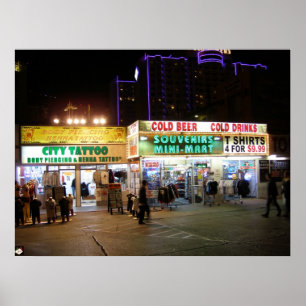 Las Vegas Blvd. Turisten shoppar affischtrycket Poster