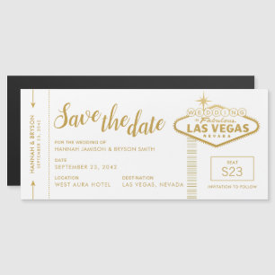 Las Vegas Boarding Pass Magnetic Save Date