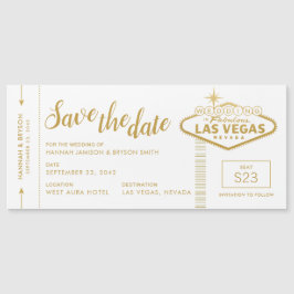 Las Vegas Boarding Pass Magnetic Save Date