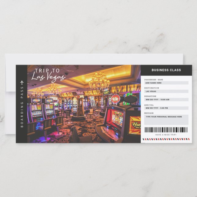Las Vegas Boarding Pass Travel Vacation Biljett (Framsida)