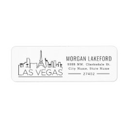 Las Vegas | Bold Styliine Skyline | Returadress Etikett