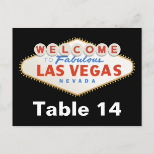 Las Vegas-bordsnummer för destinationsbröllop Vykort