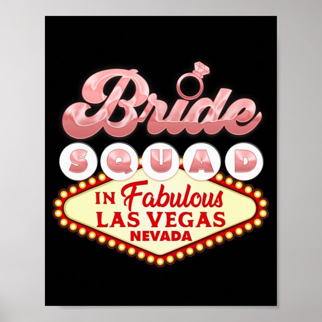 Las Vegas Bride Squad i Vegas Funny Bridesmaid Poster (Framsidan)