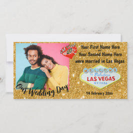 Las Vegas Bröllop annnouncement Photo Meddelande