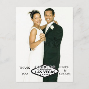 Las Vegas Bröllop Anpassad Foto Tack Meddelande Vykort