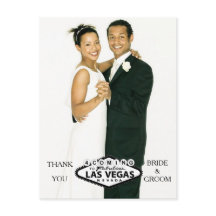 Las Vegas Bröllop Anpassad Foto Tackkort