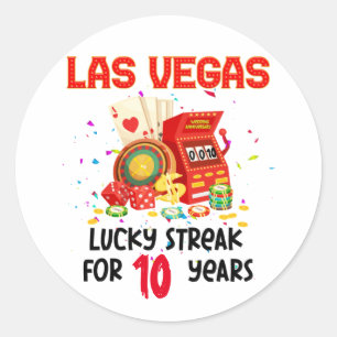 Las Vegas Bröllop-årsdagen Lucky Couple Runt Klistermärke