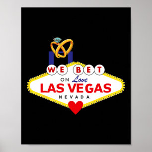Las Vegas Bröllop Bride Groom Matching Shower Hone Poster
