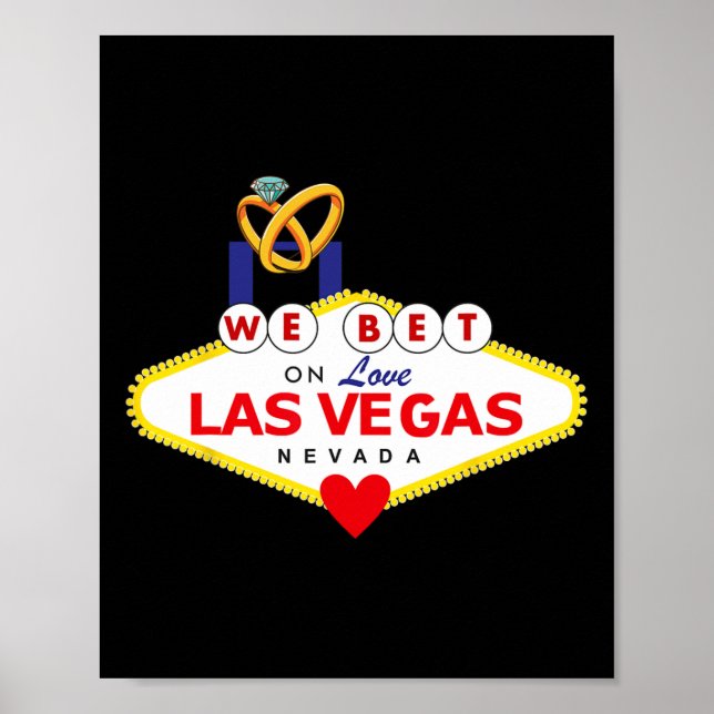 Las Vegas Bröllop Bride Groom Matching Shower Hone Poster (Framsidan)