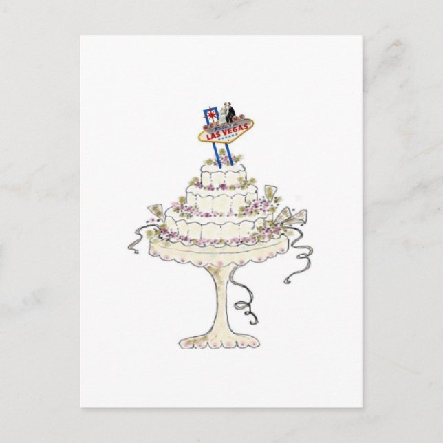 Las Vegas Bröllop Cake-vykort Vykort (Framsida)