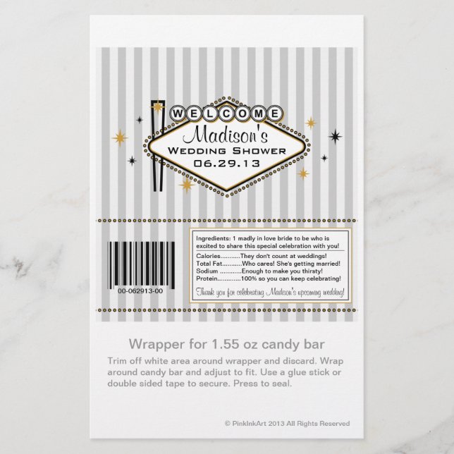 Las Vegas Bröllop Candy Wrapper (Framsida)
