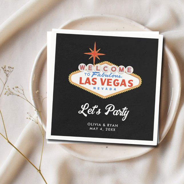 Las Vegas Bröllop Cocktail Hour Napkins Pappersservett (Las Vegas Wedding Cocktail Hour Napkins)