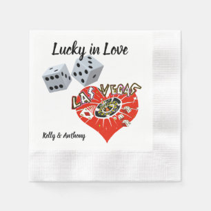 Las Vegas Bröllop Dice och Red Heart Pappersservett
