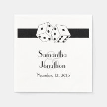 Las Vegas Bröllop Dice Theme Black and White