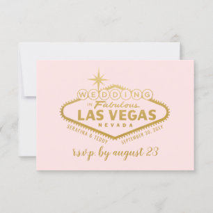 Las Vegas Bröllop Elegant Rosa Guld OSA Kort