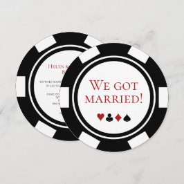 Las Vegas Bröllop Elopement Announcement Poker Inbjudningar