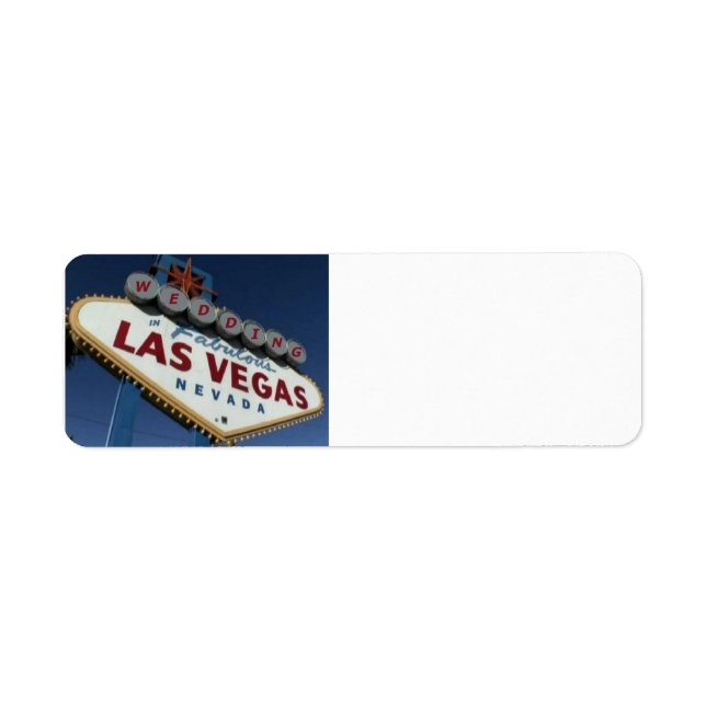 Las Vegas Bröllop-etikett Returadress Etikett (Framsidan)