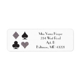 Las Vegas Bröllop Faux Platinum Glitter etikett Returadress Etikett