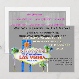 Las Vegas Bröllop fotoutsagor Inbjudningar