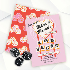 Las Vegas Bröllop hjärttecken Inbjudningar