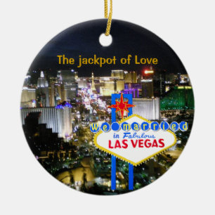 Las Vegas Bröllop Jackpot Julgransprydnad Keramik