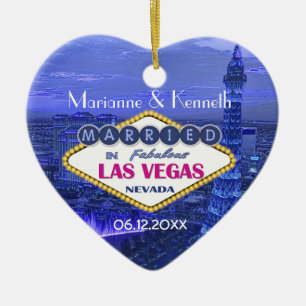 Las Vegas Bröllop Julgransprydnad Keramik
