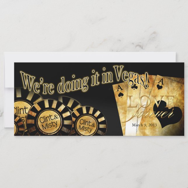 Las Vegas Bröllop (kontakta mig för att anpassa 4u Inbjudningar (Framsida)