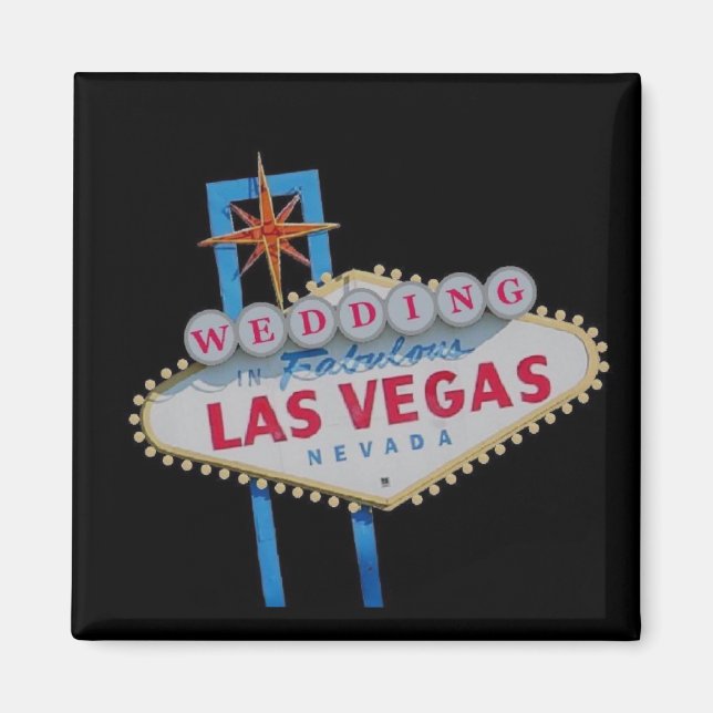 Las Vegas BRÖLLOP Magnet-exempel 1 Magnet (Framsidan)