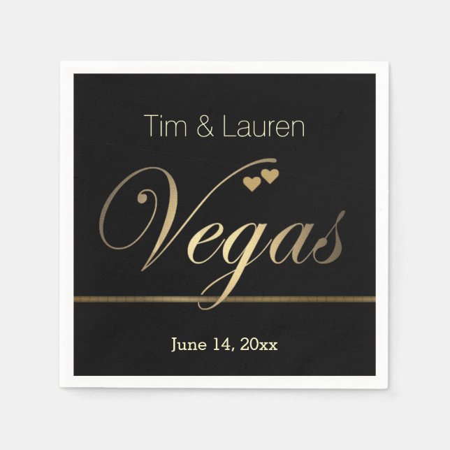 Las Vegas Bröllop med hjärtan! Pappersservett (Framsidan)