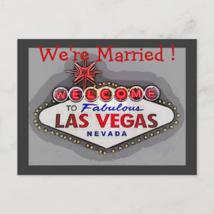 Las Vegas Bröllop-meddelande Meddelande Vykort