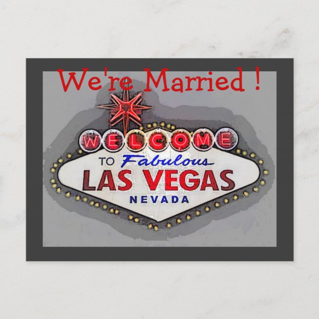Las Vegas Bröllop-meddelande Meddelande Vykort (Framsida)