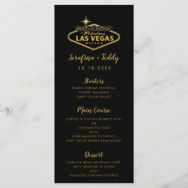 Las Vegas Bröllop Menu Guld Black Meny